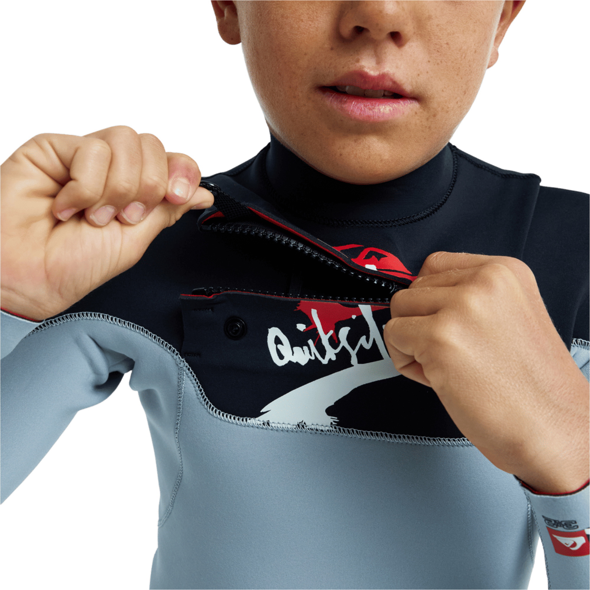 2026 Quiksilver Junior Young Guns 4/3mm Chest Zip Wetsuit EQBW103130 - Quarry